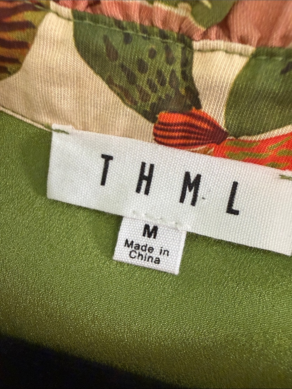 THML Short Sleeve Dress in Orange & Green - Picture 2 of 2